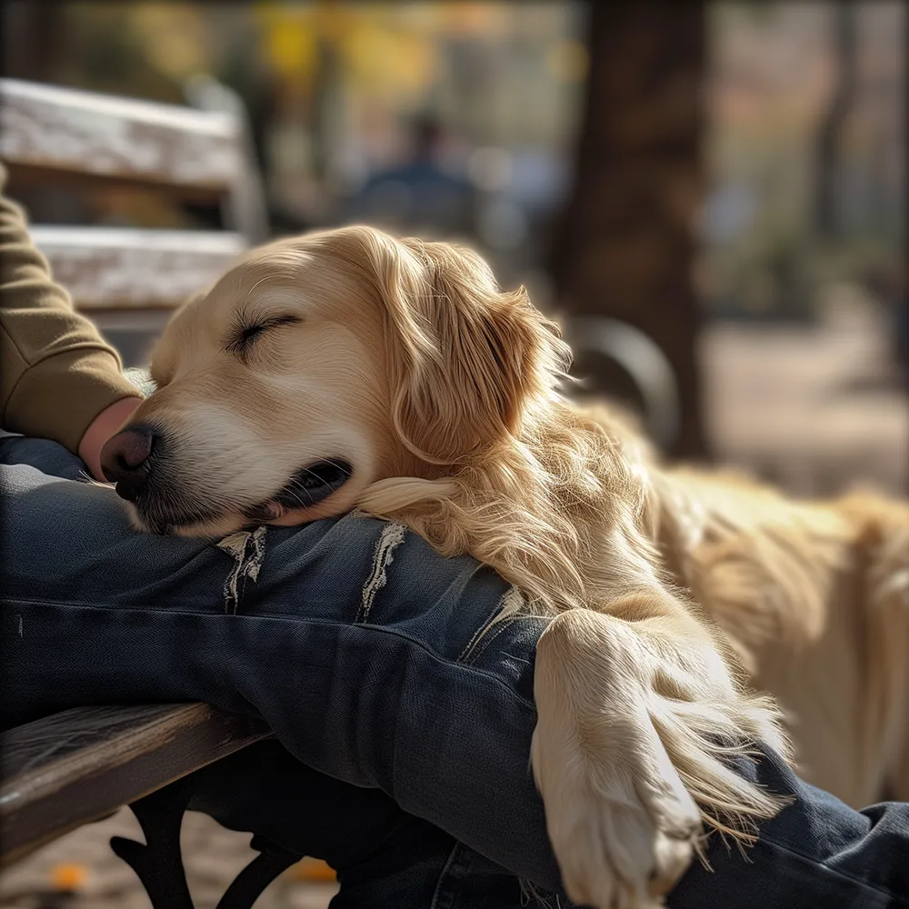 休憩する犬